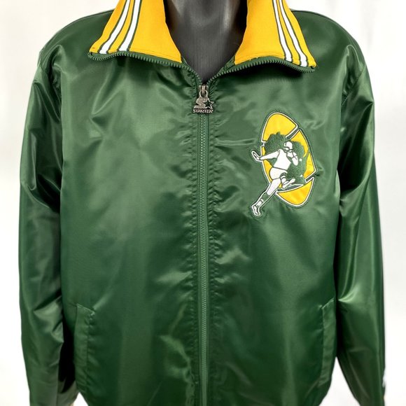 Green Bay Packers Starter Throwback Full Zip Jacket XL GREEN